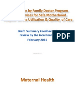 Summary of Maternal Health Findings in Three Districts-Cities