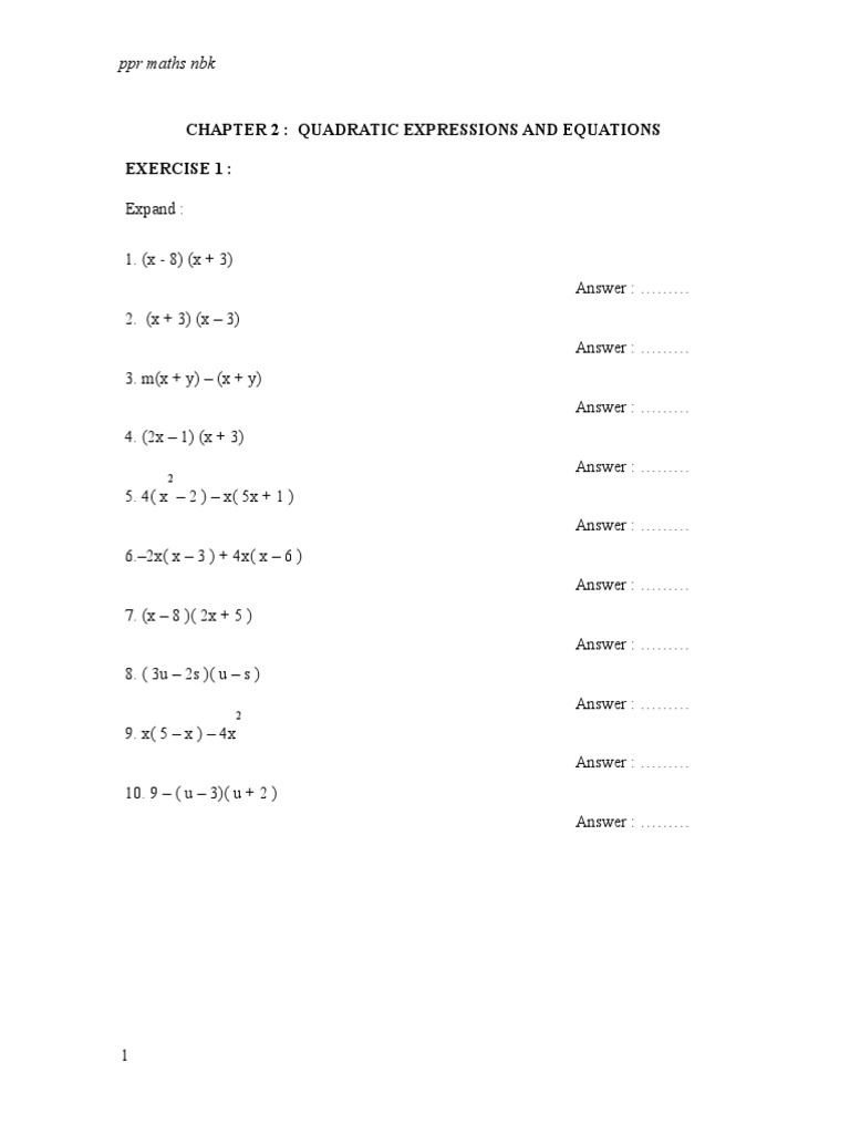 (106043013) f4 02 Quadratic Expression | PDF | Teaching Methods & Materials