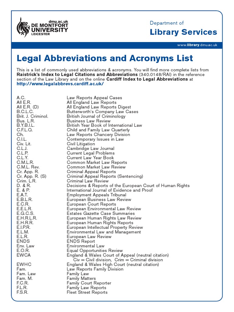 assignment abbreviation legal