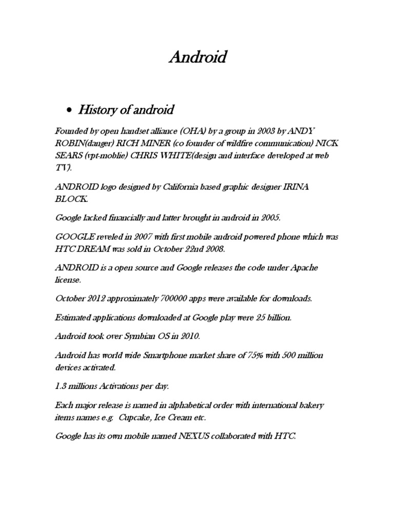 Overview of Android History and Architecture | PDF
