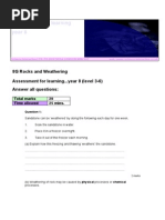 8G Rocks and Weathering Assessment For Learning... Year 8 (Level 3-6) Answer All Questions