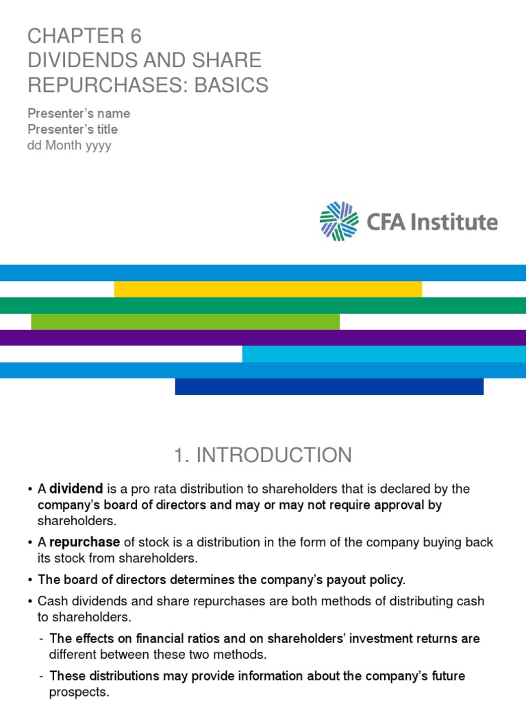 Corporate Finance Chapter6 | PDF | Share Repurchase | Dividend