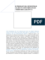 Que Se Debe Probar para Demostrar La Existencia de Un Concubinato