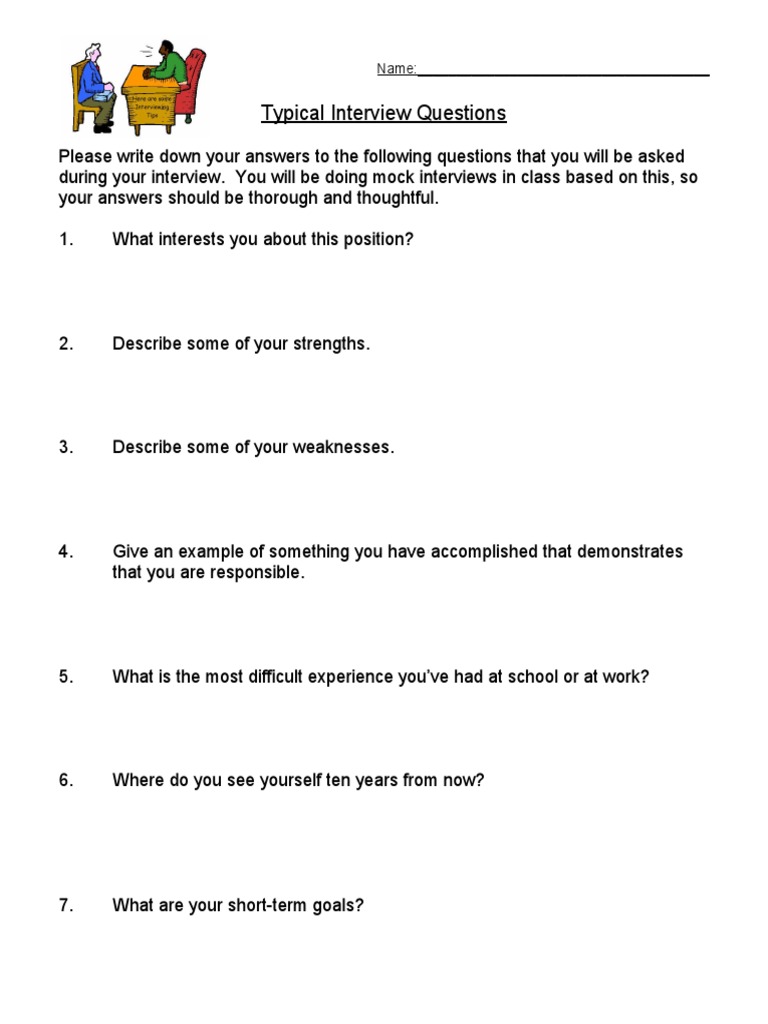 Typical Interview Questions | PDF