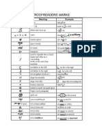 Proofreaders' Marks: Symbol Meaning Example