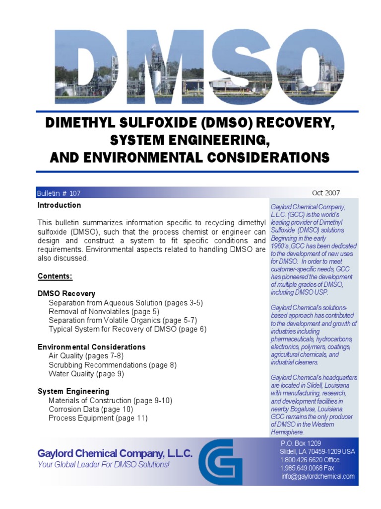 Dmso PDF Dimethyl Sulfoxide Distillation