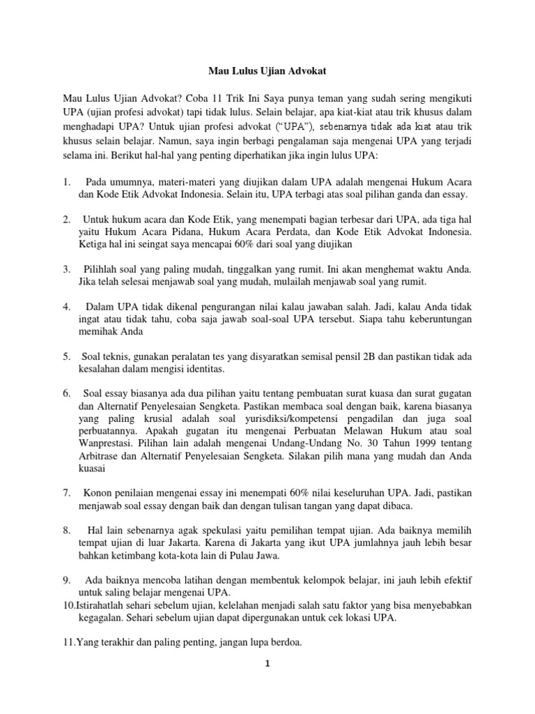 Contoh soal essay ujian peradi 2008 04 picture