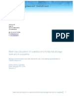 Heat Loss Calculation in a Vertical Horizontal Tank and a Pipleline