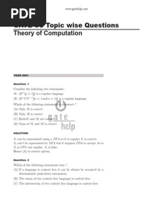 Theory Of Putation Mcqs Pdf Theory Of Putation Regular Expression