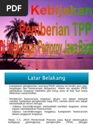 Kebijakan Pemberian Tpp 26092011