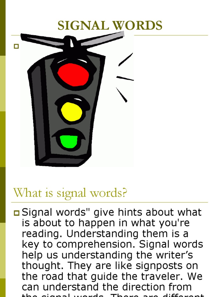signal words  Causality  Reading Comprehension