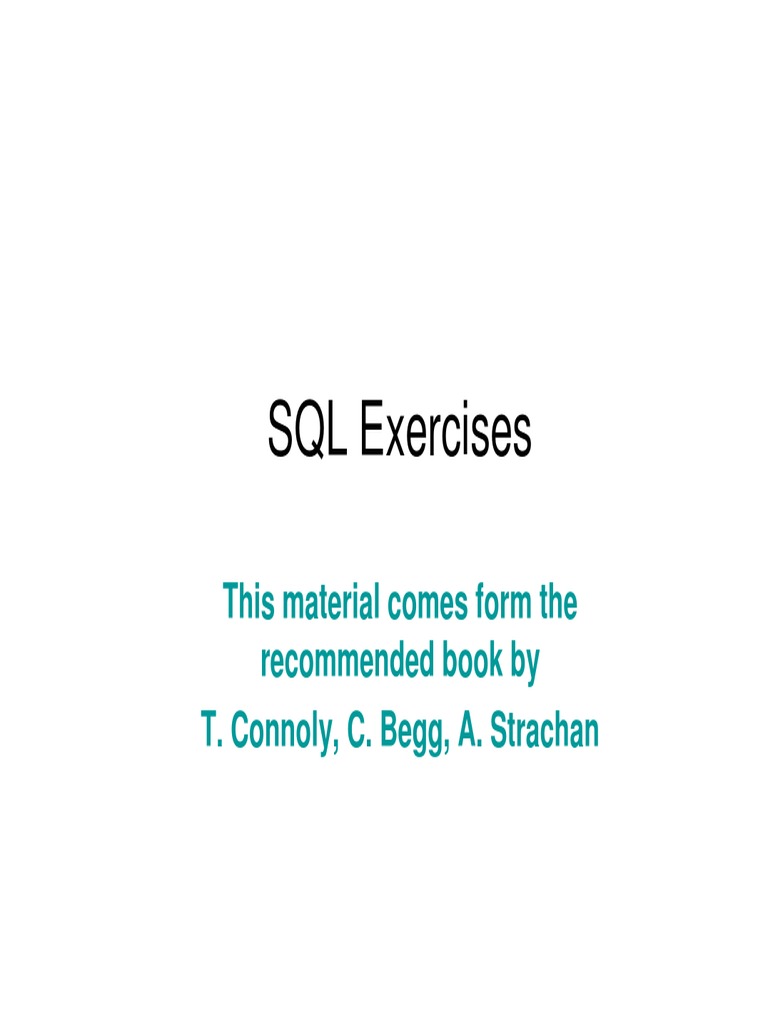 SQL Exercises | PDF
