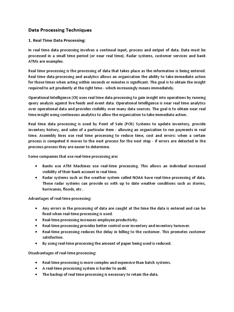 Data Processing Techniques | PDF | Graphical User Interfaces | Software ...