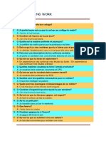 French Oral Questions - Foundation Level