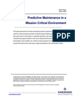 Predictive Maintenance in A Mission Critical Environment