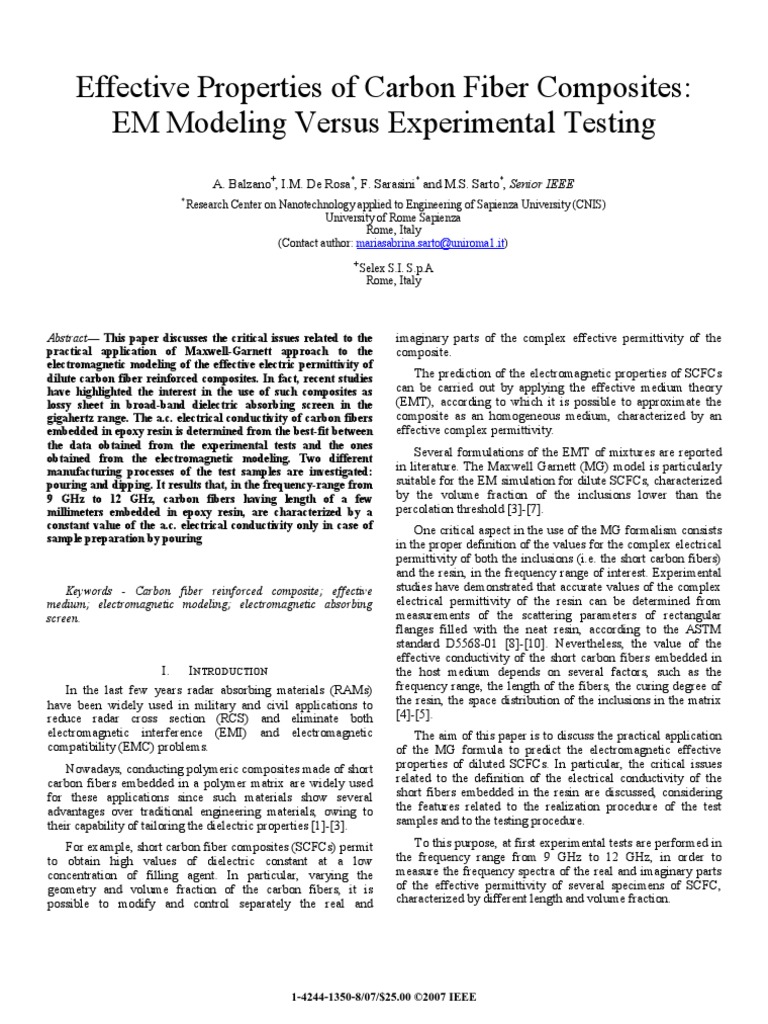 Effective Properties of Carbon Fiber Composites | PDF | Permittivity ...