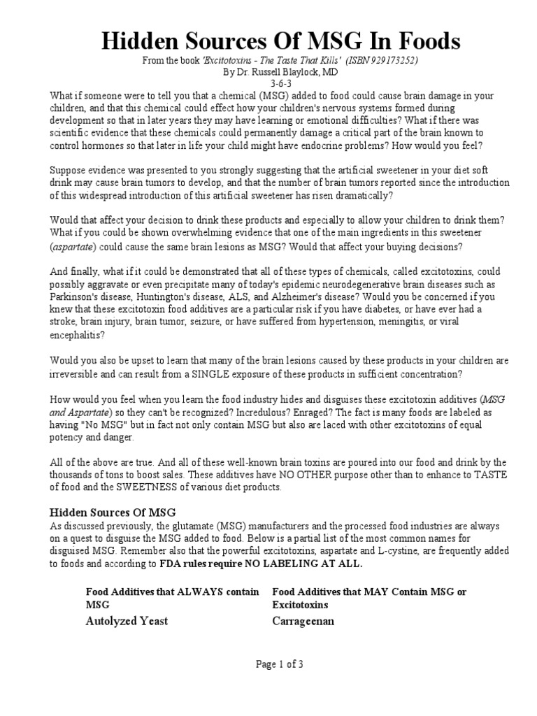 Hidden Msg In Foods Pdf Food Ingredients Flavor