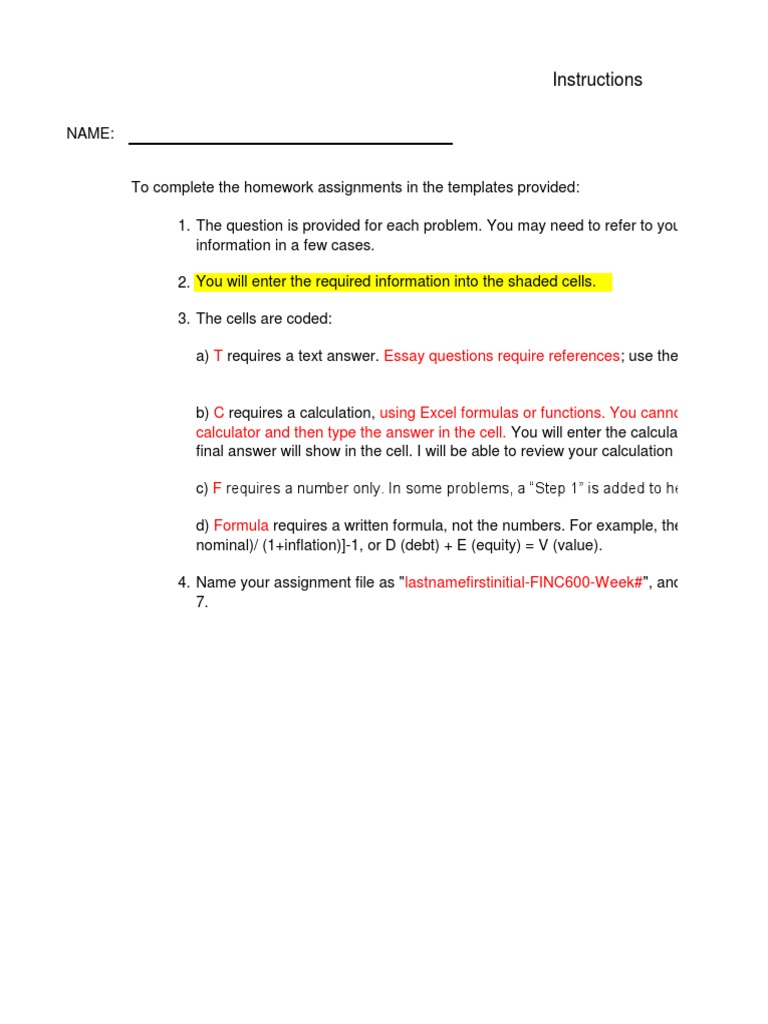 Finance Homework Assignment Guide | PDF | Cost Of Capital | Corporations