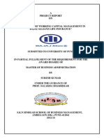 Evaluation of Working Capital Management