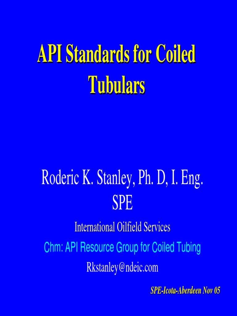 API Standards For Coiled Tubulars | PDF | Nondestructive Testing | Pipe ...