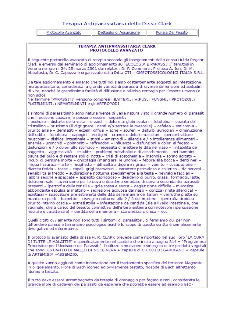 Lavaggio Epatico Clark E Parassiti