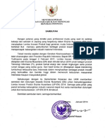 Surat Dukungan Kementrian Koperasi Dan UKM Republik Indonesia