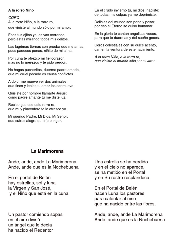 A La Rorro Niño Cristo (título)