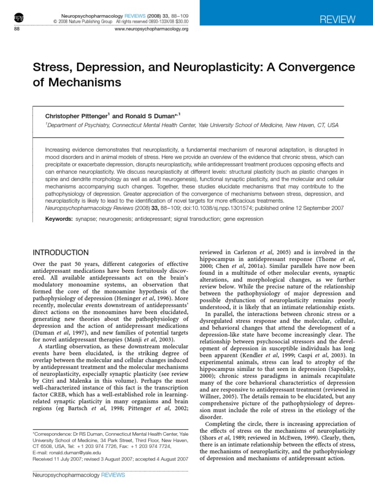 Depression and Neuroplasticity | PDF | Long Term Potentiation | Hippocampus