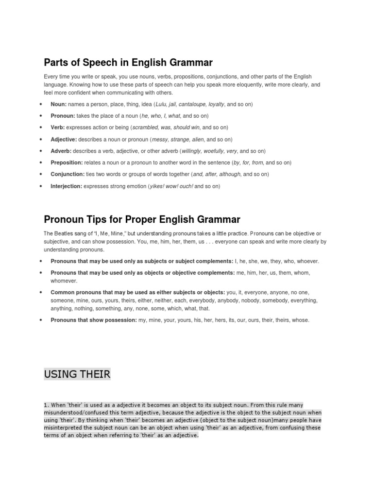 English Grammar Rules