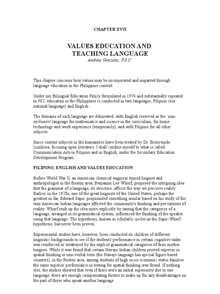 Education in Philippine Context PDF Semiotics Linguistics
