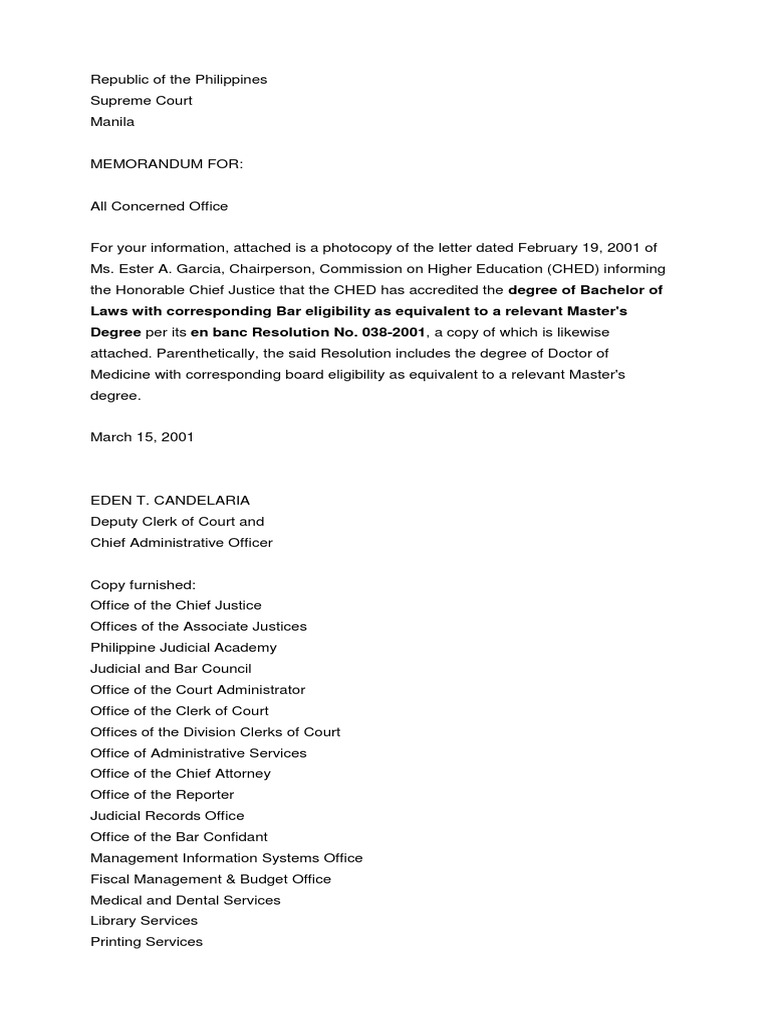 Bachelor of Laws Equivalent to a Master's Degree Academic Degree