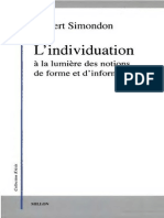 SIMONDON, Gilbert - L'individuation À La Lumière Des Notions de Forme Et D'information