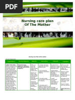 Nursing Care Plan of the Mother