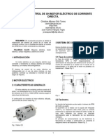 Sístema de Control de Un Motor Eléctrico de Corriente Directa