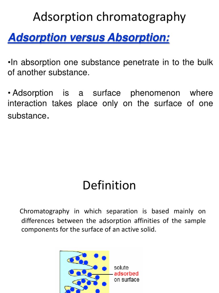 Adsorption Chromatography PDF Adsorption Chromatography