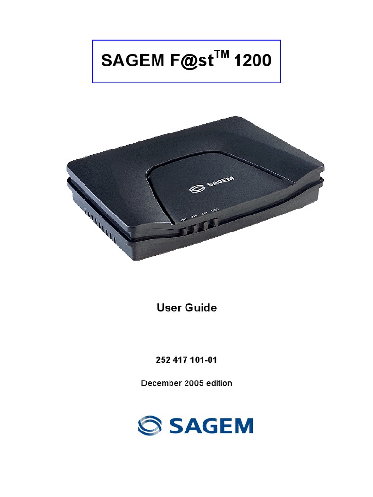 Sagem Fast 1200 GB Manual | PDF | Ip Address | Port (Computer Networking)