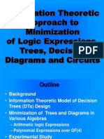 Information Theoretic Approach To Minimization of Logic Expressions, Trees, Decision Diagrams and Circuits