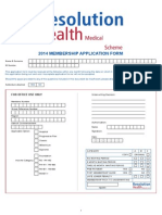 Resolution Health Medical Scheme 2014 Membership Application Form