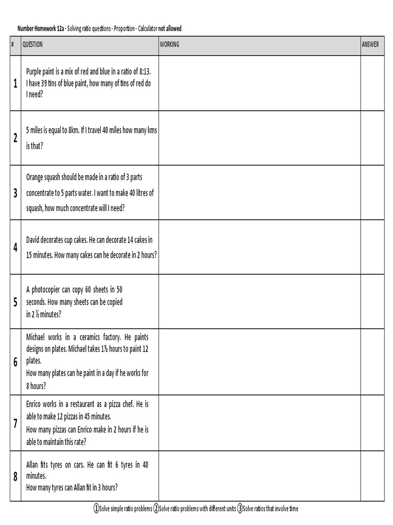Ratio and Proportion Problem Solving | PDF