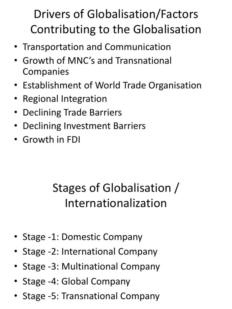 Drivers of Globalisation PDF