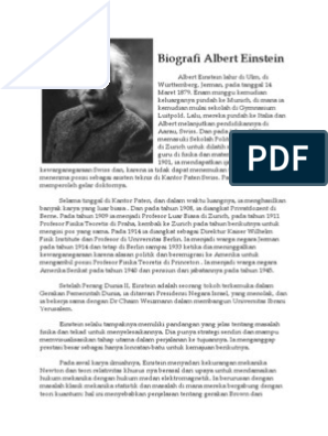 Biografi Albert Einstein Dalam Bahasa Inggris Lukisan