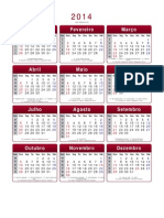 Calendario 2014 Para Imprimir