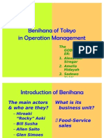 Benihana of Tokyo in Operation Management