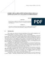Constenla Umaña, Adolfo (2002) ACERCA DE LA RELACIÓN GENEALÓGICA DE LAS LENGUAS LENCAS Y LAS LENGUAS MISUMALPAS, Filología y Lingüística XXVIII
