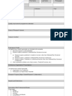 Faculty Profile Data Sheet