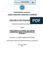 Evaluación de La Calidad Del Docente Universitario Desde La Perspectiva Del Alumnado