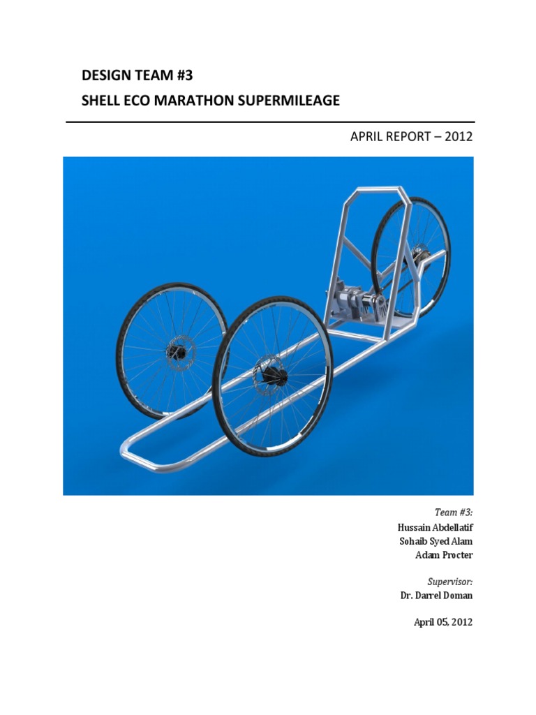 Shell Eco Marathon Supermileage Report | PDF | Fuel Economy In ...