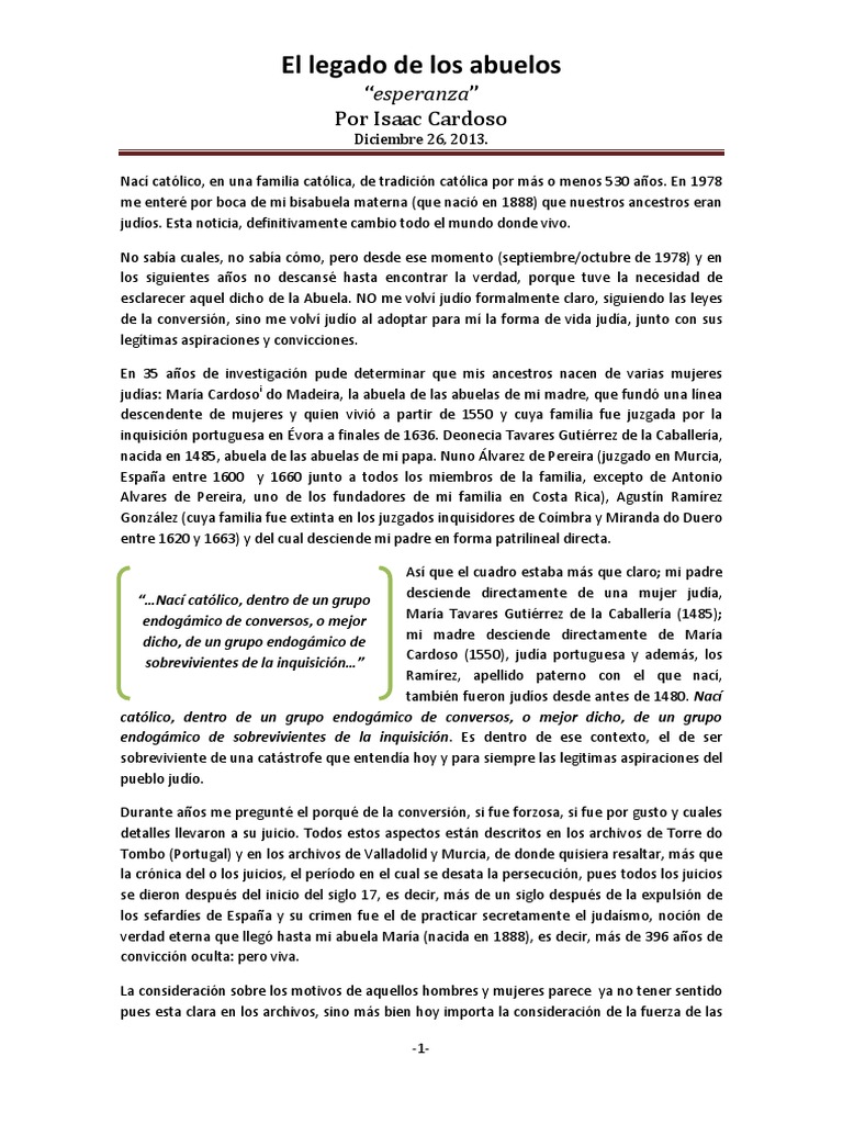 El Legado de Los Abuelos | PDF | Judios | Inquisición