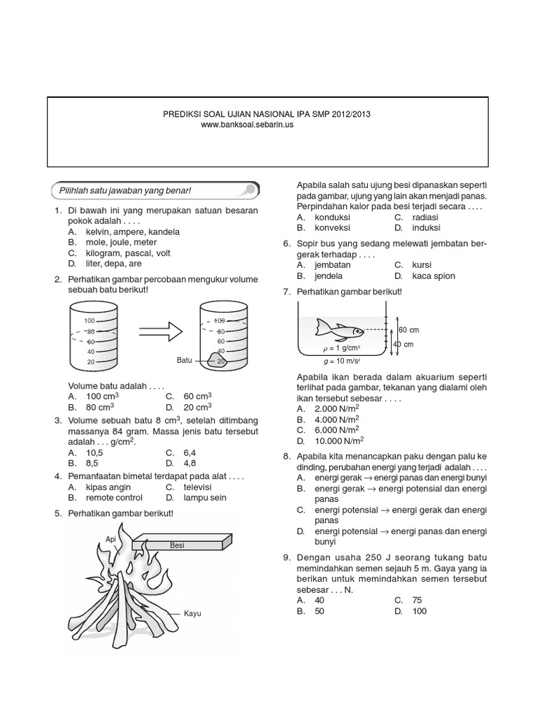 Soal ipa SMP Kelas 8