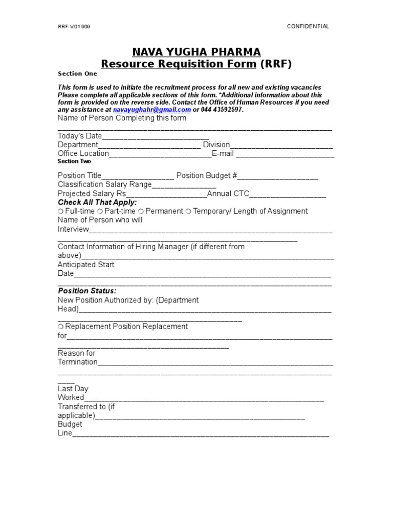 Resource Requisition Form Guide | PDF | Human Resources | Recruitment